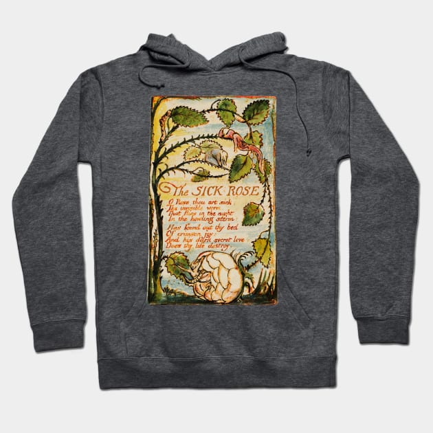 The Sick Rose - William Blake: Hoodie by The Blue Box